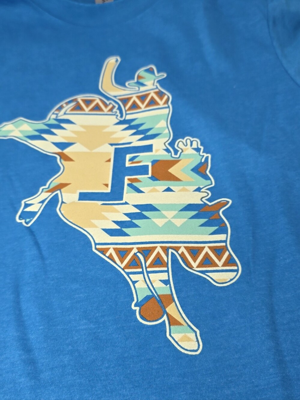 Lane Frost Rodeo Cowboy Youth Medium Tshirt Blue Short Sleeve